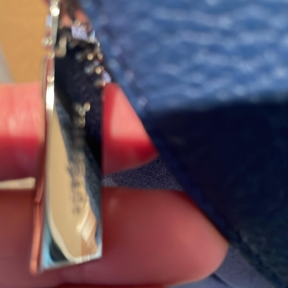 NWOT Kate Spade Blue Suede & Pebbled Leather Shoulder/Crossbody Bag MSRP $399 - Picture 5 of 11